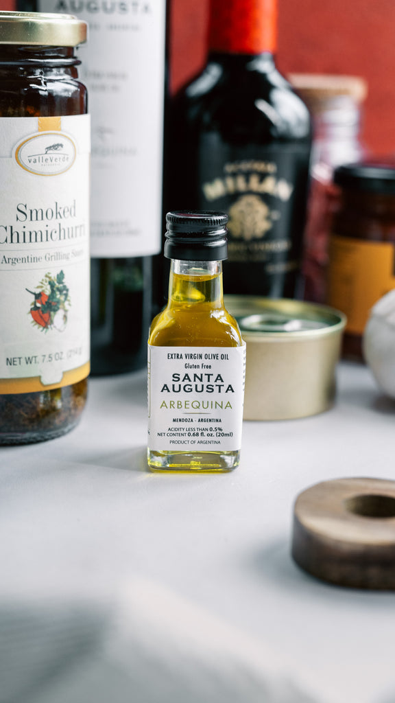 Full Olive Extra Virgin Olive Oil Santa Augusta 100% Arbequina Olive Mini Bottle