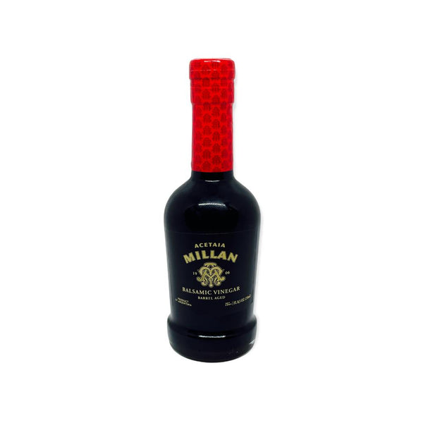 A bottle of Millan Aged Balsamic Vinegar